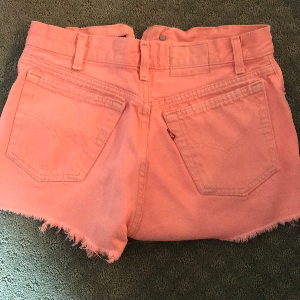 LEVIS orange jean shorts